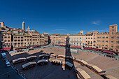 Blick vom Turm Torre Del Mangia, Palazzo Pubblico, Piazza Del Campo, Siena, Toskana, Italien, Europa