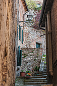 In der Altstadt von Pienza, Val d'Orcia, Provinz Siena, Toskana, Italien, UNESCO Welterbe,  Europa