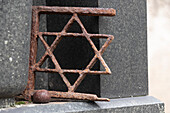 Star of David, Jewish Cemetery, Magdeburg, Saxony-Anhalt, Germany