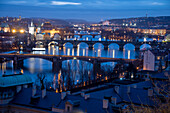 Bridges of Prague, Charles Bridge seen from the observation deck at Hanavsky Pavilion, Prague, Czech Republic