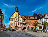 City Hall and Market Square of Schleusingen, Thuringia, Germany