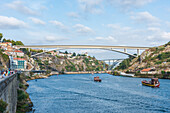 Three bridges over the Douro river in Porto, Portugal