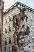 Rape of the Sabine Women by Giambologna, Loggia dei Lanzi, Piazza della Signoria, Florence, Tuscany, Italy, Europe