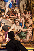 Gemälde von Angelo Bronzino, Abstieg Christi in die Vorhölle, Santa Croce von Innen, Franziskanerkirche, Florenz, Toskana, Italien, Europa