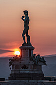 Standbild des David von Michelangelo, Piazzale Michelangelo, Florenz, Toskana, Italien, Europa