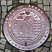 City of Bergen manhole cover, Bellgården 2, 5003 Bergen, Norway