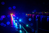 Glowing Marina, Lichterillumination im Yachthafen von Heiligenhafen, Ostsee, Ostholstein, Schleswig-Holstein, Deutschland