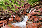 Cian flows through red gorge Gorges du Cian, Mercantur National Park, Maritime Alps, Provence, France