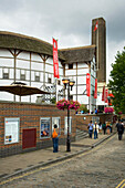 Außenseite des The Globe Theatre, Bankside, London, England, Vereinigtes Königreich, Europa