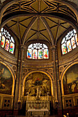 The altar and Interior of Saint Eustache church, Paris, France