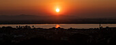 Panoramic view of sunset over the River Thanlwin, Myanmar, Asia
