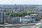 View from A'DAM Tower on Amsterdam, Noord district, Amsterdam, North Holland, Netherlands
