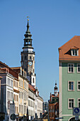 Old town of Goerlitz, town hall tower, Goerlitz, Saxony, Germany,