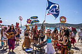 Flower Power Promotion vom Pacha Club am Playa ses Salines, Ibiza