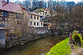 The banks of the Ilm in Kranichfeld, Thuringia, Germany