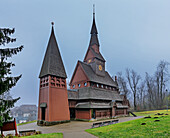 Stave Church in Bocksberg, Liebesbankweg, Bocksberg, Harz, Harz National Park, Saxony-Anhalt, Germany