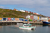 Excursion boat in the harbor of Heligoland, North Sea, island, Schleswig-Holstein, Germany