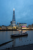 The Shard, gläserner Wolkenkratzer in der City of London, Fluss Themse, London, Großbritannien