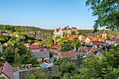 Aussicht über Hohnstein, Sächsische Schweiz, Sachsen, Deutschland