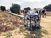 Waste on Golden Beach. North Cyprus,Karpass Peninsula.
