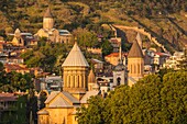 Georgia,Tbilisi,Old Town,high angle view,dawn.