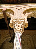 Palermo,Cathedral of Monreale,Colorful Cloister Columns,Sicily,Italy.