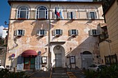 town hall building,seat of the city council,anguillara sabazia,lazio,italy.