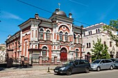 Kyiv,Ukraine - May 10,2015: The Rosenberg Synagogue - the main synagogue of Ukraine located in the historic district called Podil (Podol),Kyiv downtown.