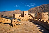 Sultanat of Oman,governorate of Al-Batina,Nakhl,Nakhl Fort or Husn Al Heem,fortress,historic mudbrick building.