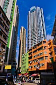 China, Hong Kong, Hong Kong Island, Wan Chai, bunte Häuser.
