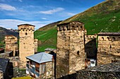 Georgia,Svaneti,Ushguli,the highest village of Europe with their towers called Koki.