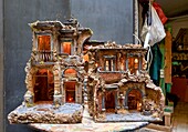 Naples Campania Italy. Hand crafted Christmas Nativity Scene in the artisan workshops of Via San Gregorio Armeno.