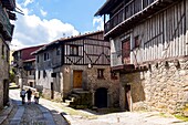 Calle tipica de la Alberca. Sierra de Francia. Salamanca. Kastilien Leon. Spanien.