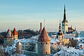 Wintermorgen in der Altstadt von Tallinn.
