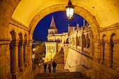 Evening at Fishermen's Bastion in the Castle District of Budapest,Hungary.