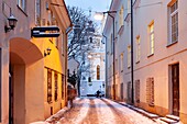 Winter dawn in Vilnius old town,Lithuania.