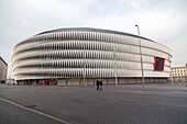 San Mames, Fußballstadion, Heimat von Athletic de Bilbao, Detailfassade, Baskenland. Bilbao.