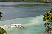 Aussichtspunkt in Snake Island, das seinen Namen wegen seiner Schlangenform bei Ebbe hat. El Nido Palawan Philippinen Snake Island (auch bekannt als Vigan Island) - Palawan, Philippinen.