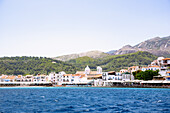 Kokkari, old town with Karvounis mountain backdrop on the island of Samos in Greece