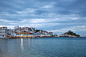Kokkari, distinctive clouds over the old town on the island of Samos in Greece