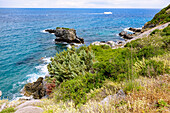 Coastal scenery at the Bay of Kontogianni near Potami on the west coast of the island of Samos in Greece