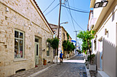 Alley in the old town of Pythagorion on the island of Samos in Greece