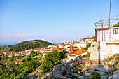 Vourliotes, hilltop village with coastal views in the north of Samos island in Greece