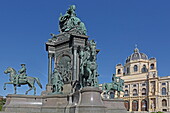 Maria-Theresien-Platz with the statue of the Empress, in the background the Natural History Museum, Vienna, Austria