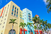 Art deco buildings on Washington Avenue, South Beach, Miami, Florida, United States of America, North America