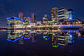 MediaCity UK at night, Salford Quays, Manchester, England, United Kingdom, Europe