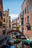 Venetian canal and bridge, Venice, UNESCO World Heritage Site, Veneto, Italy, Europe