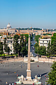 View of Rome from Pincio terrace, Villa Borghese, Rome, Lazio, Italy, Europe