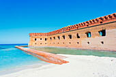 Sandy beach, Fort Jefferson, Dry Tortugas National Park, Florida, United States of America, North America
