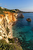 Erhöhten Blick über die White Rocks Cliff, Kefalonia, Ionische Inseln, griechische Inseln, Griechenland, Europa